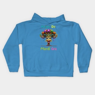 "Vintage Carnival Dreams: Mardi Gras Queen Bliss" - Cajun Party New Orleans Kids Hoodie